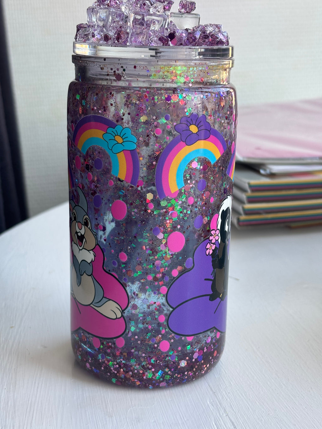 ✨ Cup Bambi – Effet pailleté coloré (472 ml) ✨