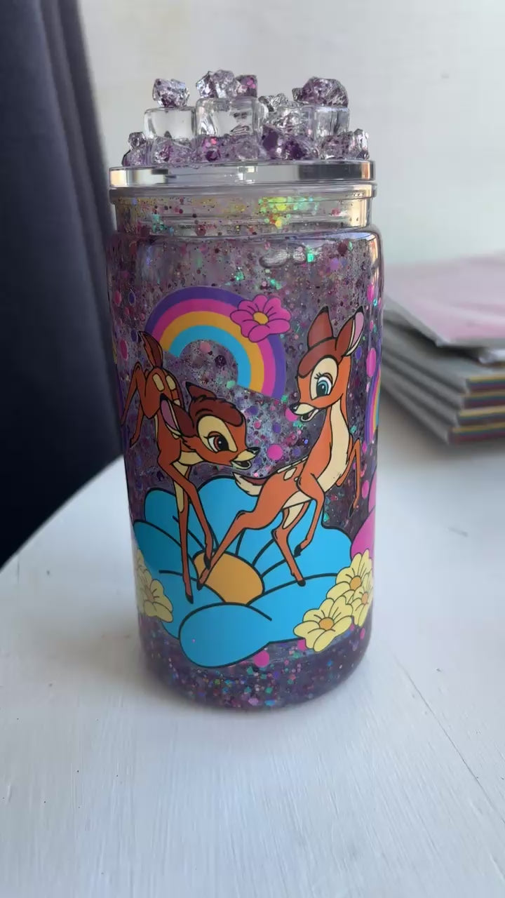✨ Cup Bambi – Effet pailleté coloré (472 ml) ✨